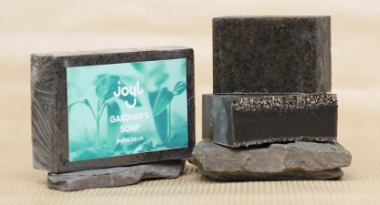 Rectangular block of soap on grey slate