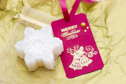 Snowflake glycerine Soap with gift bag and gift tag